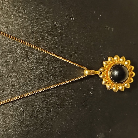 Vintage Nolan Miller Interchangeable Sunflower Pendant Gold Tone Chain Necklace - Picture 4 of 13